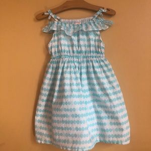 Aqua & White Polkadot Sundress. Girls 5